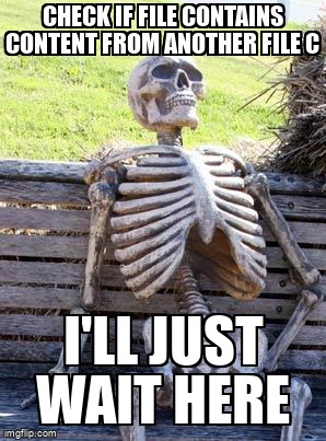 overflow_meme's tweet image. Check if file contains content from another file C stackoverflow.com/questions/6798… #fopen #c #file #fseek #fgetc