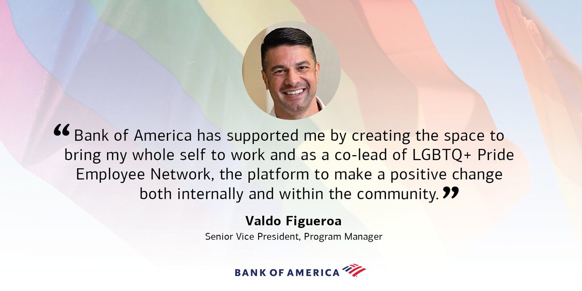 BofA_News's tweet image. Our teammates are honoring and celebrating Pride Month in many different ways. For teammate Valdo Figueroa, #PrideMonth is a time to use his platform to be authentic and visible as he celebrates his identity. #BofAPride