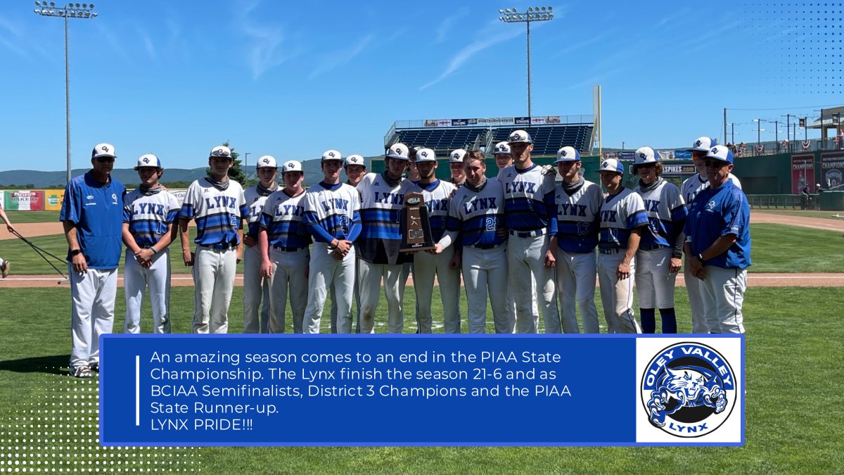 Nothing but LYNX PRIDE in this fine group of young men who represented Oley Valley this entire season, reaching the PIAA State Championship Game for the first time since 1989!  Best of luck to our 5 seniors with all of your future endeavors - keep up the great work!