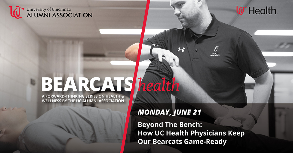 Join Michael Donaworth, MD, Med ’10, and Christopher Utz, MD, two of UC Athletics’ orthopaedic and sports medicine physicians to learn how they work with our Bearcat student athletes year-round to keep them game-ready.

🔗: alumni.uc.edu/campaigns/bear…