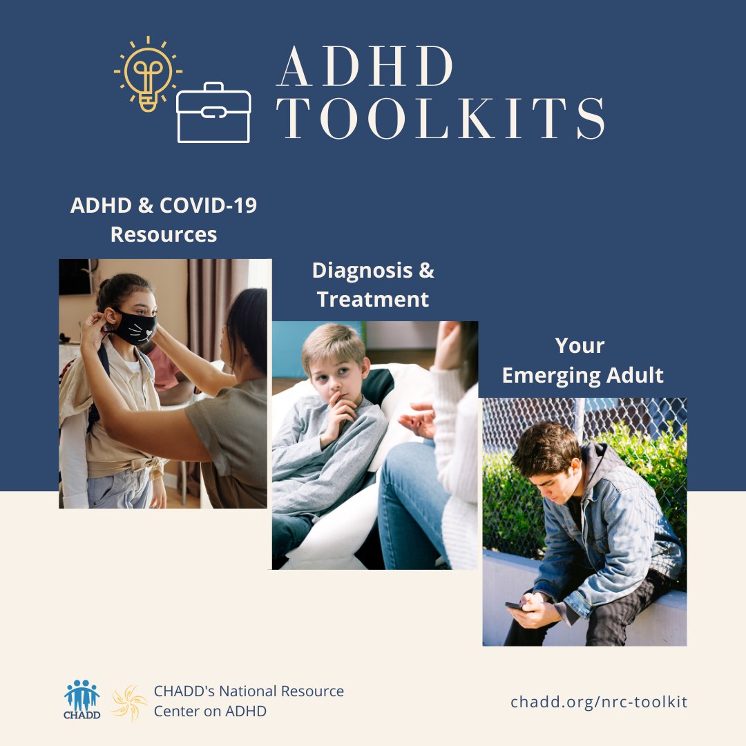 CHADD_ADHD's tweet photo. CHADD’s National Resource Center has created toolkits to provide you with resources and information to cope with ADHD. Learn more at https://t.co/Dz1tlf6NTC

#adhd #adhdtoolkit #adhdtwitter #adhdsupport #adhdadult #adhdparent #adhdteen #adhdteenager https://t.co/Kwf9l2sv2r