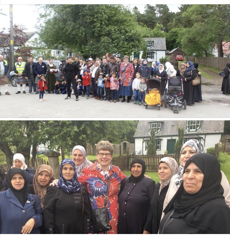 This was three years ago in Braemar, <a href="/Aberdeenshire/">Aberdeenshire Council</a>, with <a href="/GevaBlackett/">geva blackett</a> accompanying the #NewScots settled in Inverurie <a href="/FriendsAmal/">Al-Amal Project</a> on a day out. 
Great day, friendships made.
Message the same today #RefugeesWelcome 
<a href="/migrationscot/">COSLA Migration</a> 
<a href="/scotrefcouncil/">Scottish Refugee Council 🧡</a>
