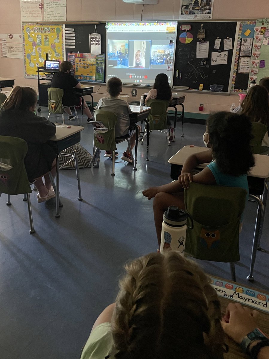 Miss_Kirch's tweet photo. We have been learning about water issues around the world, and were fortunate to have one of our third grade parents from Haiti join us today to tell us about the water issues there.  Thank you so much for sharing your story with us today.  #DCSanchors @ELeducation https://t.co/1TBHIRwaV0