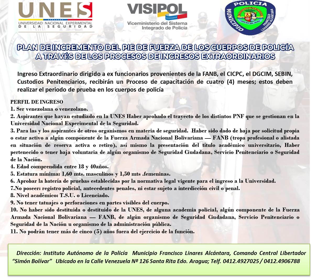 #17Junio Joven Profesional la <a href="/policiafla01/">Policia Municipal Francisco Linares Alcántara</a> te invita a formar parte de nuestra Gran Familia. Te esperamos!! #PuebloDefensorDeLaPatria <a href="/NicolasMaduro/">Nicolás Maduro</a> <a href="/R_MarcoTorres/">Rodolfo Marco Torres</a> <a href="/Zamora_PSUV_/">Alexis Zamora</a> @LinaresPotenci1 <a href="/Visipol_MIJP/">VISIPOL</a> <a href="/gestionperfecta/">Carmen Meléndez</a> @UNES__ARAGUA <a href="/Telearagua/">TELEARAGUA</a> <a href="/99Punto5/">Aragüeña 99.5 FM</a>