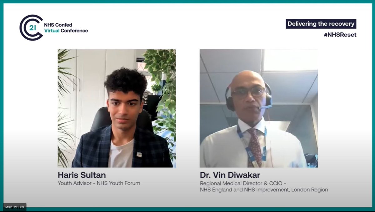 Definitely one of those unreal pinch me moments speaking @NHSConfed interviewing two legends in CYP healthcare @BWCHBoss + @Vin_Diwakar 

Building back post pandemic let’s work with Children and Young People ensuring they are at the centre of our plans! #NHSReset