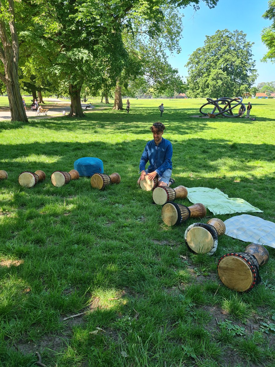migranthelp's tweet photo. A huge thank you to @CalistaKazuko and @FredClaridge for running a drumming workshop for our clients to celebrate #RefugeeWeek2021. The session was brilliant; it transcends age and language and makes everyone feel included! #WeCannotWalkAlone https://t.co/nxoPTR0cu1