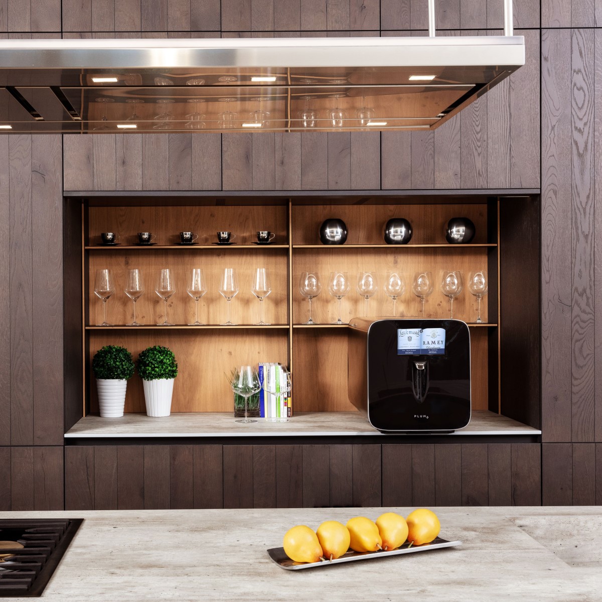 If you like wine and technology, then you’ll love Plum. After loading a bottle into the system, a dual path needle pierces the foil or cork top, extracting your wine while injecting argon gas for preservation. Enjoying a glass of wine has never been easier!