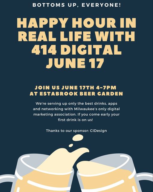 It's all happening! Stop by the <a href="/CountyParks/">Milwaukee County Parks</a> happy hour today at Estabrook for this cash-only experience and meet your favorite digital folks from 4 to 7! #414digital