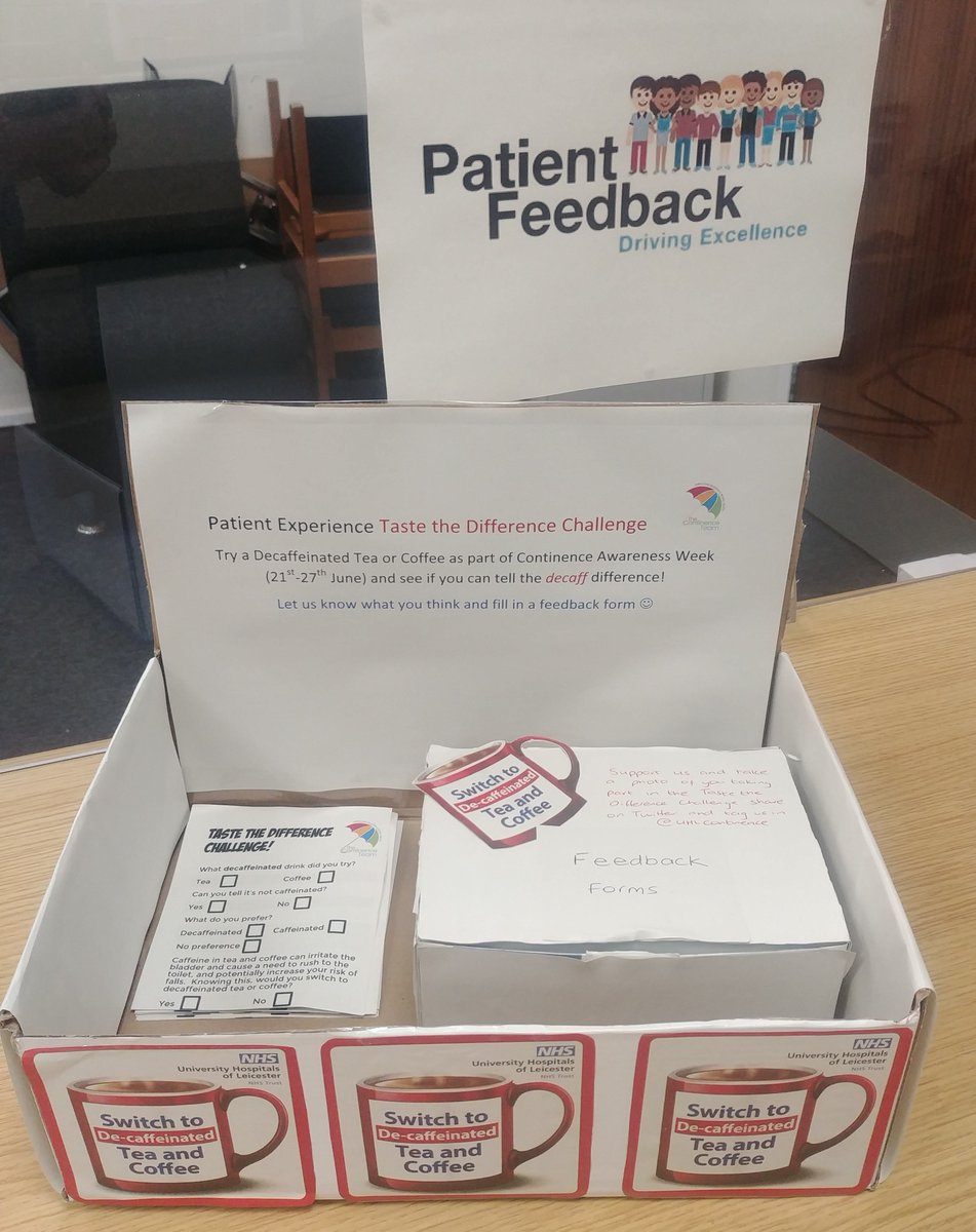 uhl_DOE's tweet photo. The Patient Experience Team are decaff ready to support @UHLContinence for the Taste the Difference Challenge next week #continenceawarenessweek 👍☕
@heather_leatham @UHLfox @Leic_hospital @nag2710
@LeicGeriatrics https://t.co/AxHM0CHgT7