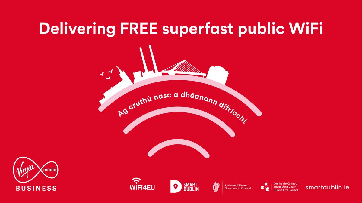 With #WorldWiFiDay around the corner, we're putting the spotlight on our work with Dublin City Council’s @smartdublin Dublin programme. We've been selected to be the official provider of both the WiFi and broadband infrastructure of the #WiFi4EU initiative bit.ly/3vy4Ubi