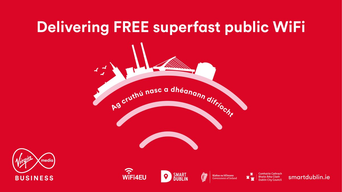 Virgin Media Business Ireland (@vmbusinessie) on Twitter photo With #WorldWiFiDay around the corner, we're putting the spotlight on our work with Dublin City Council’s <a href="/smartdublin/">SmartDublin</a> Dublin programme. We've been selected to be the official provider of both the WiFi and broadband infrastructure of the #WiFi4EU initiative bit.ly/3vy4Ubi With #WorldWiFiDay around the corner, we're putting the spotlight on our work with Dublin City Council’s <a href="/smartdublin/">SmartDublin</a> Dublin programme. We've been selected to be the official provider of both the WiFi and broadband infrastructure of the #WiFi4EU initiative bit.ly/3vy4Ubi