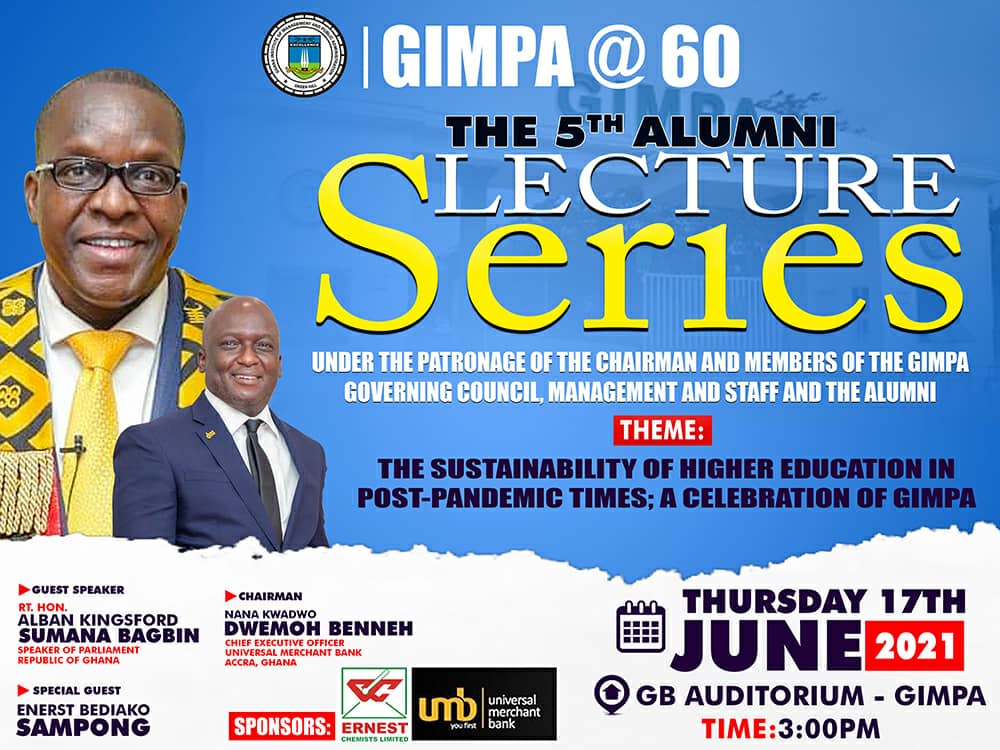 Rt. Hon Speaker of Ghana's Parliament, Alban Kingsford Sumana Bagbin, delivering the 5th Alumni Lecture Series as part of GIMPA <a href="/60/">60</a>. Happening now!!!!!!