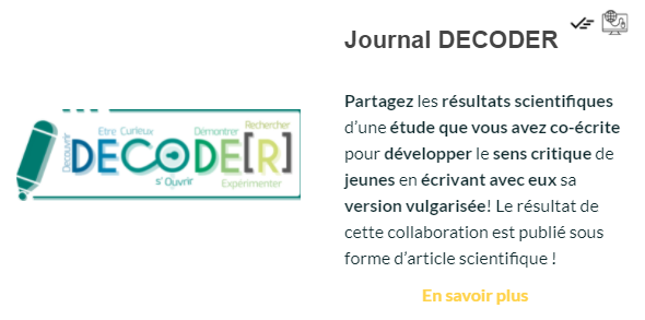LaScitoyenne's tweet photo. ✍️Chercheuses, chercheurs ! Co-écrivez une vulgarisation de votre article scientifique avec des jeunes élèves et #JournalDecoder !
👉Pour en savoir plus : https://t.co/98gb25Ibge
#CSTI #comsci #scicomm #ccsti #vulgarisation #articlescientifique https://t.co/5oX65d0BLa