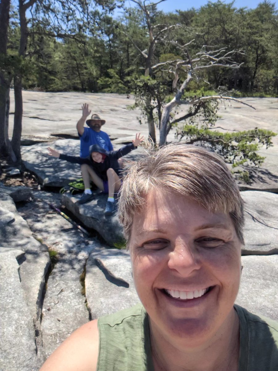 Annette32103419's tweet photo. On top of Wolf Rock. Stone Mountain SP. Looking at the Blue Ridge. https://t.co/6qIenpdSqD