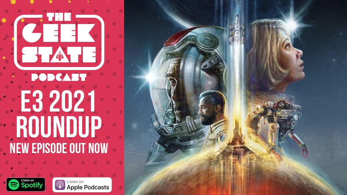 TheGeekStatePod's tweet image. Our E3 episode is out now! What are you looking forward to the most? Listen here: pod.link/1448544178   #E32021