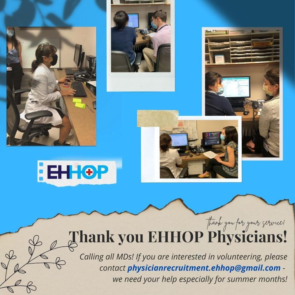EHHOP Mount Sinai (@ehhopmountsinai) on Twitter photo We couldnāt run EHHOP without our amazing physicians. Thank you for all that you do! If youāre an EM/IM doc and interested or know someone who is, please email physician recruitment.ehhop@gmail.com. #physicianrecruitment #freeclinic #ehhop We couldnāt run EHHOP without our amazing physicians. Thank you for all that you do! If youāre an EM/IM doc and interested or know someone who is, please email physician recruitment.ehhop@gmail.com. #physicianrecruitment #freeclinic #ehhop