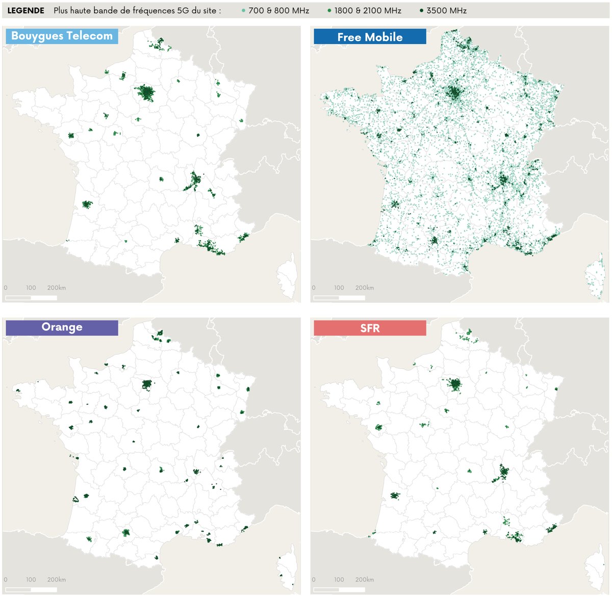 Arcep's tweet image. #5G L’@Arcep met à jour son observatoire avec les données des opérateurs au 31/5/2021
Plus de 4 000 sites en bande 3,5 GHz ouverts commercialement 
Toutes bandes de fréquences confondues, ce sont + de 15 300 sites ouverts en 5G fin mai 2021 
🗺Les cartes: arcep.fr/cartes-et-donn…