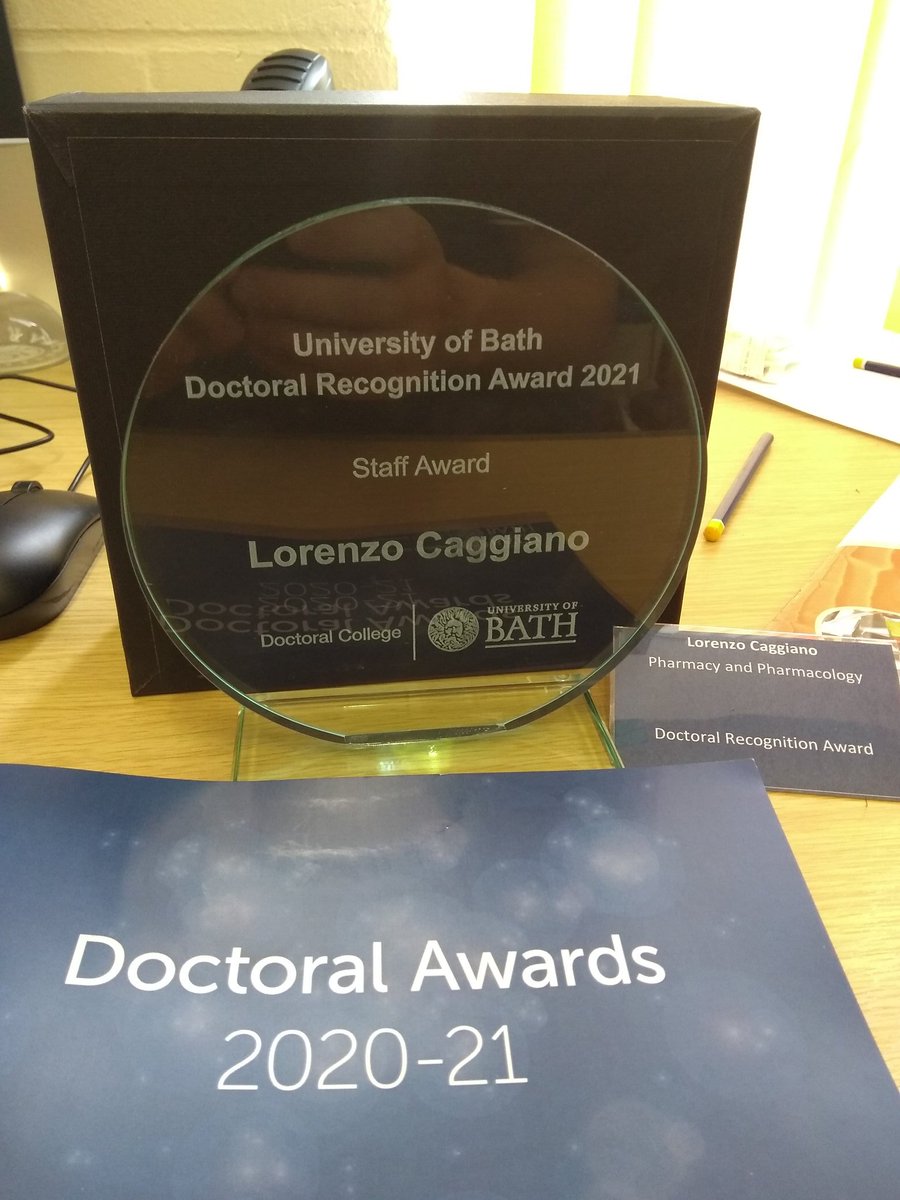 Lorenzo Caggiano (@lorenzocaggiano) on Twitter photo Really pleased to have picked up a Doctoral Recognition Award today!!! <a href="/doctoralbath/">UoB Doctoral College</a> <a href="/UniofBath/">University of Bath</a> A big thanks to those who nominated me <a href="/PharmUnivBath/">PharmUnivBath</a> I'm very honoured (and love the trophy!) bath.ac.uk/announcements/… Really pleased to have picked up a Doctoral Recognition Award today!!! <a href="/doctoralbath/">UoB Doctoral College</a> <a href="/UniofBath/">University of Bath</a> A big thanks to those who nominated me <a href="/PharmUnivBath/">PharmUnivBath</a> I'm very honoured (and love the trophy!) bath.ac.uk/announcements/…