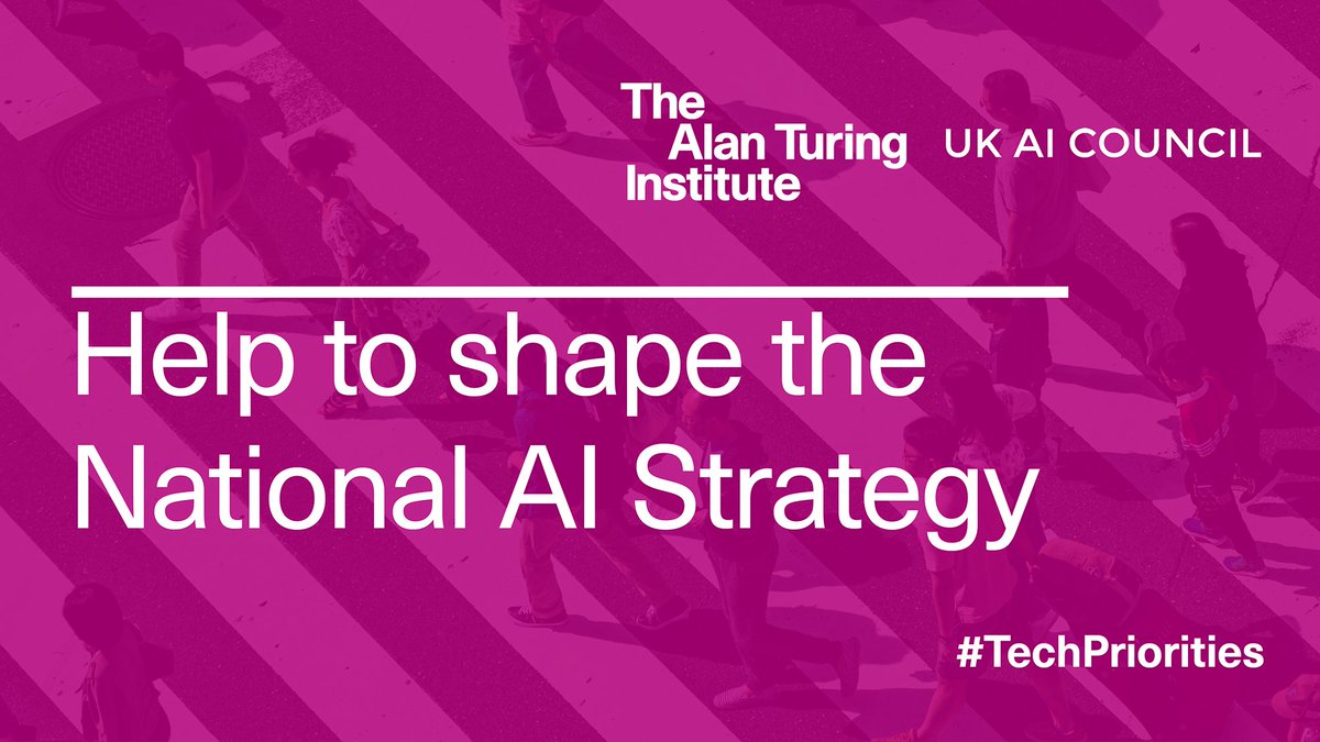 turinginst's tweet photo. 3 DAYS TO GO

Take part in the #UKAICouncil’s survey on the National #AI Strategy, supported by @turinginst, by Sunday 20 June 23:59 BST

Don't forget to save and submit your answers.

Complete the survey: https://t.co/jIbGmilxr8

#TechPriorities @OfficeforAI https://t.co/qfQObTfbzq