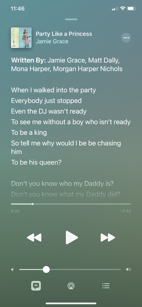 Kelly_Chele's tweet photo. How am I just now realizing that @mamamonaharper is listed as a writer for @jamiegraceh’s “Party Like a Princess?” https://t.co/Mes9eYNZjs