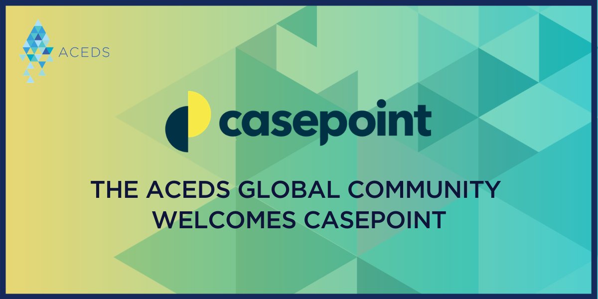 Warm welcome to our new affiliate partner <a href="/Casepoint/">Casepoint</a>, a cloud-based legal discovery platform. Casepoint is a leader in the #legaltech industry, providing a secure and trusted solution for #ediscovery. This partnership enhances the #ACEDS global community. aceds.org/aceds-welcomes…