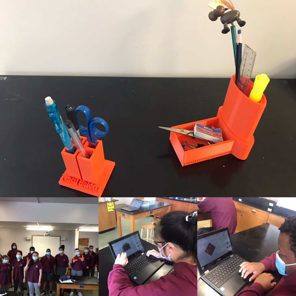 BeurlingAcademy's tweet photo. With the guidance of Mr. Mann,  @tinkercad and @makerbot , #BA students applied #designthinking to help improve desk organization at school. 

#projectbasedlearning #PBL https://t.co/FKjIrGSORN