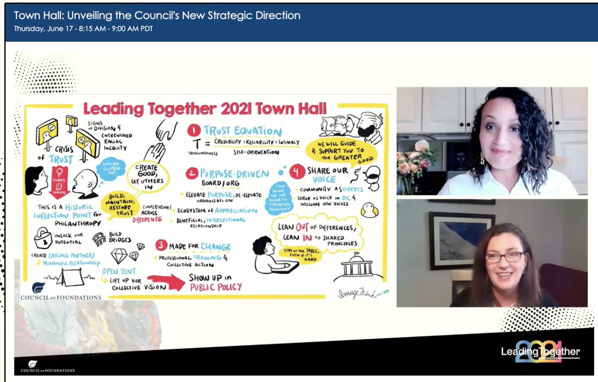 It's time to "decenter the institution [of philanthropy] and elevate the purpose; the change we want to create." <a href="/allen_tonya/">Tonya Allen</a> of <a href="/McKnightFdn/">McKnight Foundation</a> &amp; @Enright4good of <a href="/COF_/">Council on Foundations</a> share a call to action for our sector to get smart about TRUST in the next 20 years. #futurenow #LeadingTogether