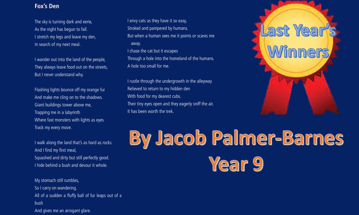 We are proud to launch this year's  Charles Causley 
Young People’s Poetry Competition! This year’s theme is: Belonging. Open to all students in Years 7-10. Here are last year's winners to inspire you! #poetry #poetrylovers #proudtobejohnroan