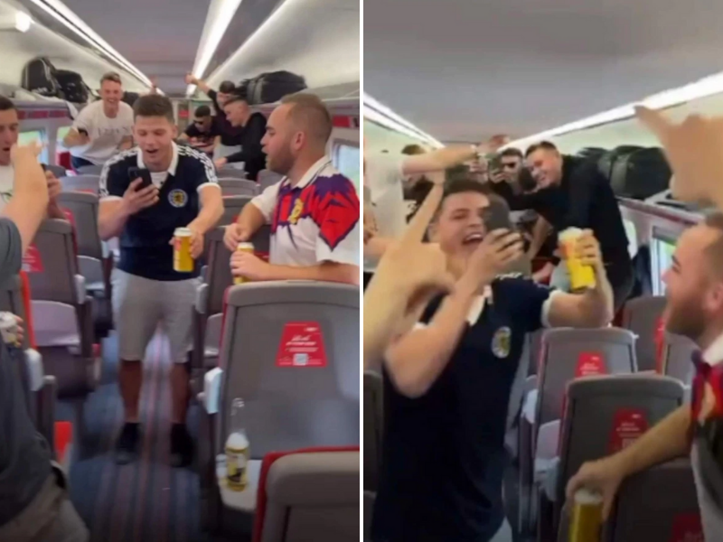 Scotland fans sing Yes Sir, I Can Boogie as they travel to London for England clash

thescottishsun.co.uk/news/7271035/t…