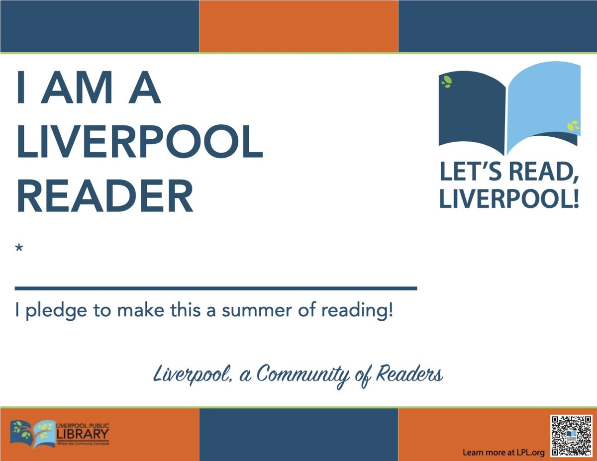 Are you ready to celebrate reading with the community?
We're excited about the start of Let's Read, Liverpool!
Find out more on the blog page of our website and the column at <a href="/eaglenewspapers/">Eagle Media</a> 
#LiverpoolPublicLibrary #LPLSummerReads 
lpl.org/blog/were-exci…