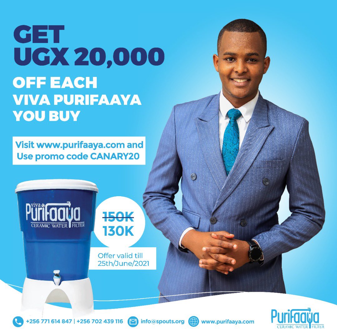 Order a purifaaya from purifaaya.com, use promo code CANARY20 for a discount. 
Offer valid until 25th June 2021. 

<a href="/purifaaya/">Purifaaya™</a> <a href="/spoutsofwater/">SPOUTS International</a>