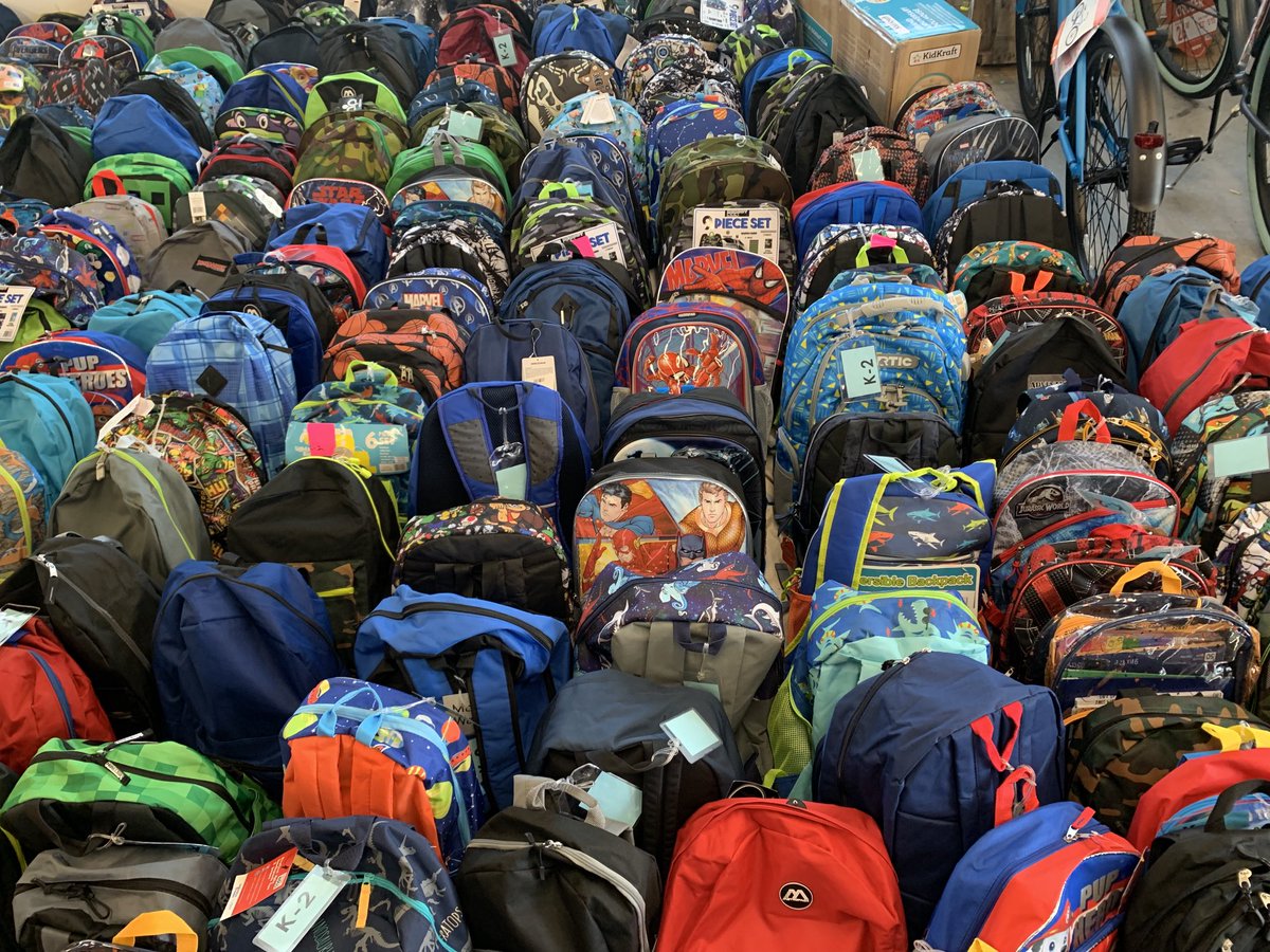 We loaded 303 backpacks for #communitypartnersdallas #NexstarCares #NexstarNation
