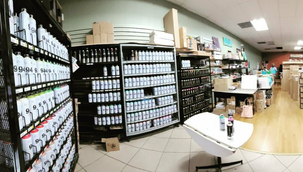 Artissin's tweet photo. 1/2 Panoramic Shot inside the Shop 🙏🏼🌟🎨 #graffiti #artissin #panoramic #picture #graffshop #graffitishop #shoplocal #stpete #dtsp #saintpetersburg #pinellascounty #colors #mtncolors #mtn94 #montanablack #montanacans #art #graffitisupplies #nyc #grafflife https://t.co/i5BMcCUQow https://t.co/IxmGRU2DSd