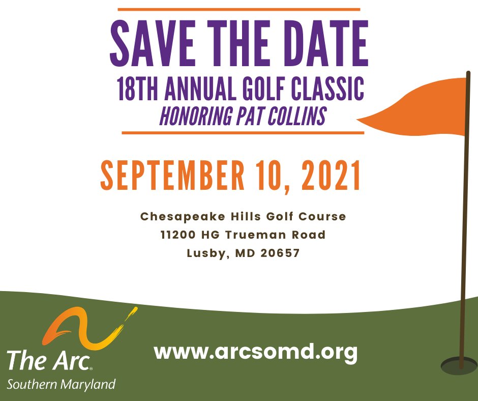 ⛳SAVE THE DATE⛳

September 10, 2021
Chesapeake Hills Golf Course 

#tagyourgolfbuddy #savethedate #golfclassic #thearcsomd #thearcsouthernmaryland #arcsomd