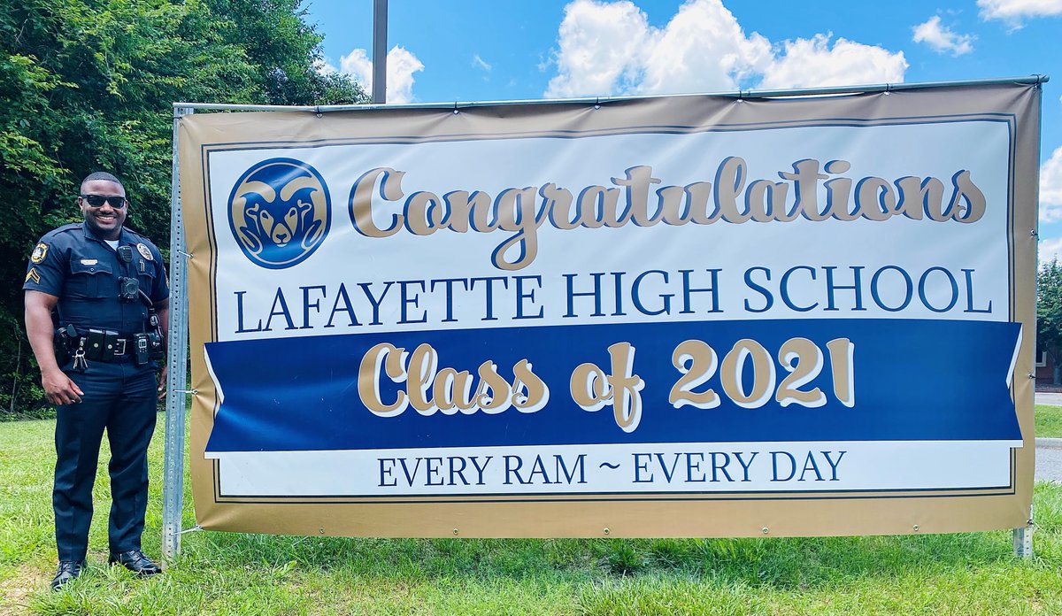 jccpolice's tweet photo. "Always be a first-rate version of yourself instead of a second-rate version of someone else (Judy Garland). You were handcrafted for greatness. Go Rams!!" - @lafayetterams Resource Officer Dre' McLaughlin. Congratulations to Lafayette H.S.'s Class of 2021! #WJCCGrad #ClassOf2021 https://t.co/yKe83k6hQJ
