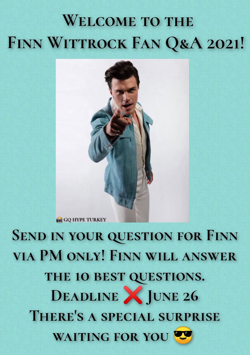 Finn_Wittrock__'s tweet photo. 🚨🚨Finn Wittrock Fan Q&amp;A 2021🚨🚨
Woohoo! Guys, it's time for the @FinnWittrock Fan Q&amp;A 2021‼️
Send me your questions via PM (and only via PM, please) and Finn will answer up to 10 questions.
Deadline ❌ June 26!
Aaaand, we've got another surprise for you. So let's go. Shoot! 😎 https://t.co/4UoSsWpF44