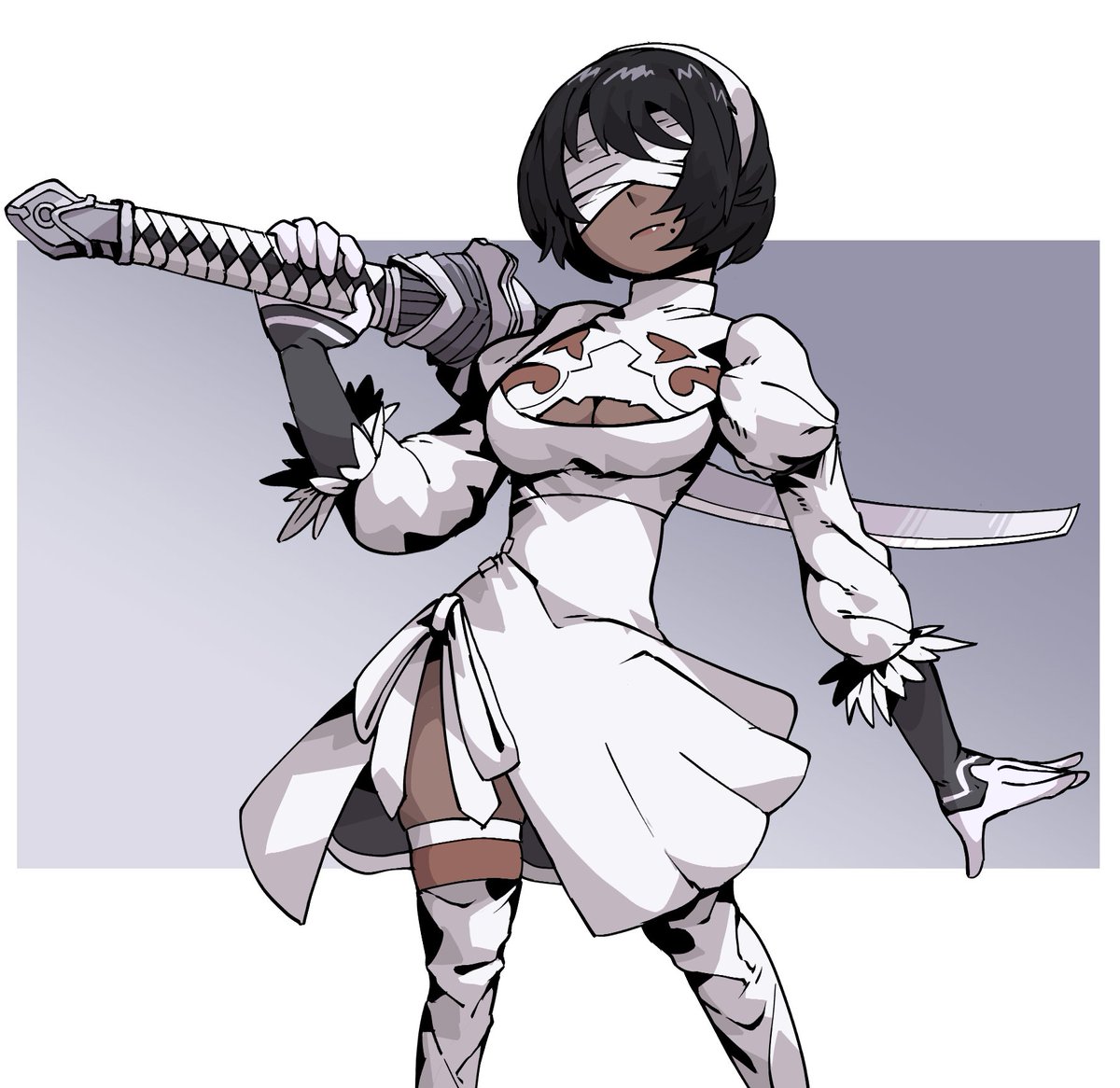 bbtan96's tweet photo. #NieRAutomata 
2B and 2P https://t.co/6ce0wApN71