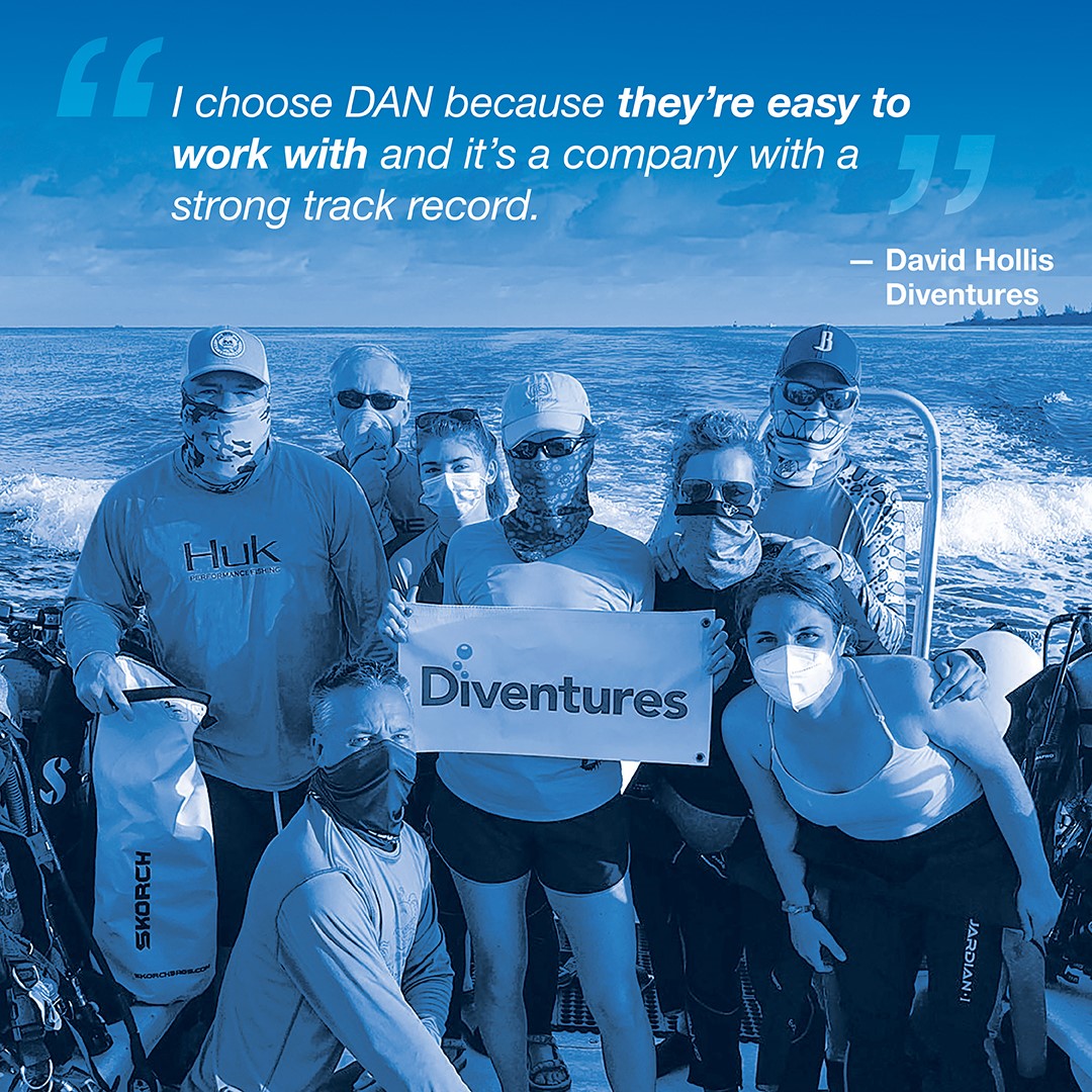 DANGlobalSafety's tweet photo. PROS CHOOSE DAN. Their reasons for choosing DAN Pro Liability Insurance are as unique as their dive businesses, but these #divepros keep renewing year after year. Read their stories & browse our affordable policies for those who teach & lead divers here: https://t.co/6OLjELzmL5 https://t.co/5ogyEXPMZR