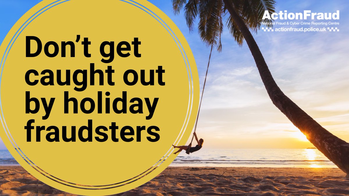We are warning people to remain vigilant against holiday fraud, as travel restrictions begin to ease. Don’t be tempted by too good to be true deals on flights and accommodation. If something sounds too good to be true, it usually is. actionfraud.police.uk/holidayfraud #HolidayFraud