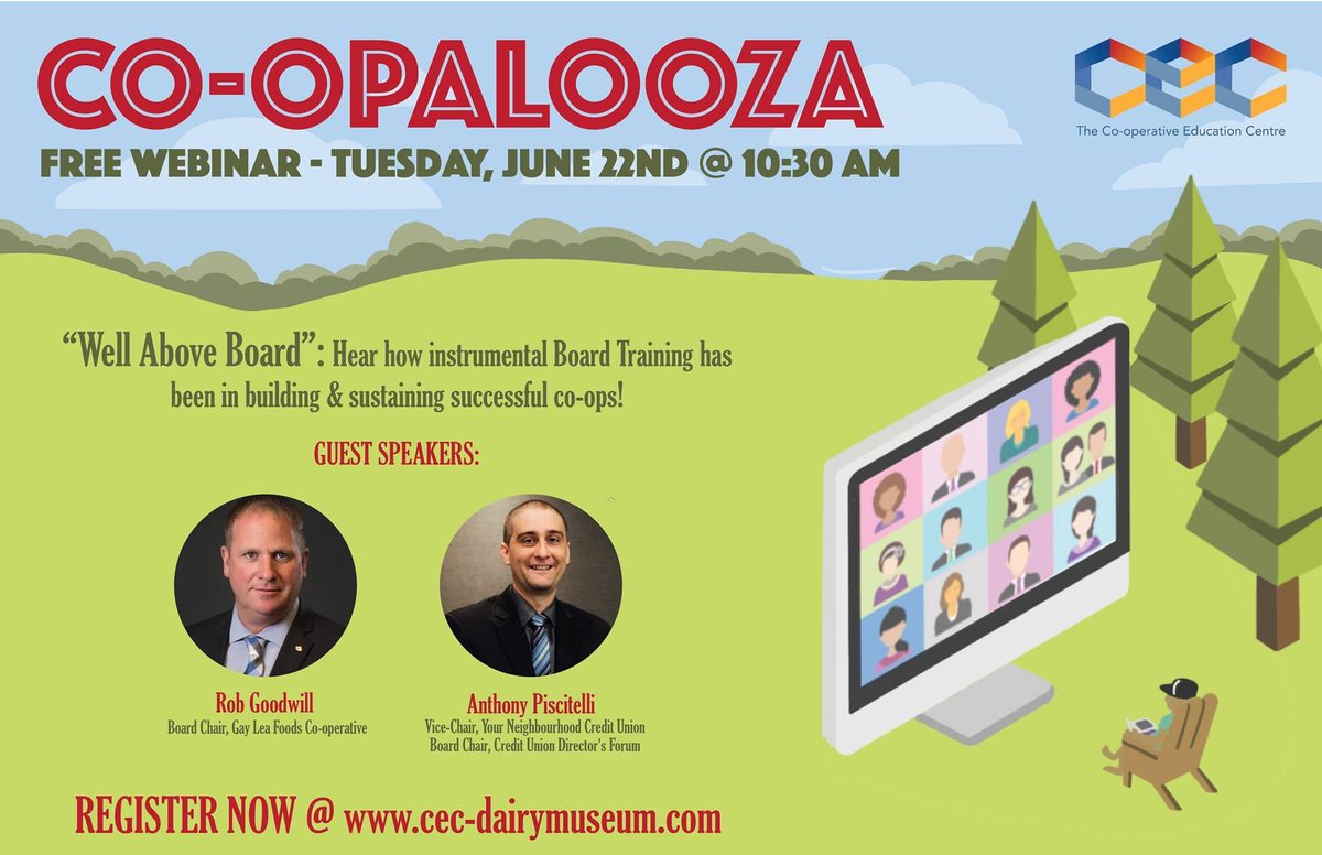 Thanks to our fantastic panelists and audience for sharing their expertise on this week's webinar! Looking forward to next Tuesday's session re: the importance of &amp; best practices for BOARD TRAINING &amp; SUCCESSION PLANNING! Register now at cec-dairymuseum.com @ONcooperatives