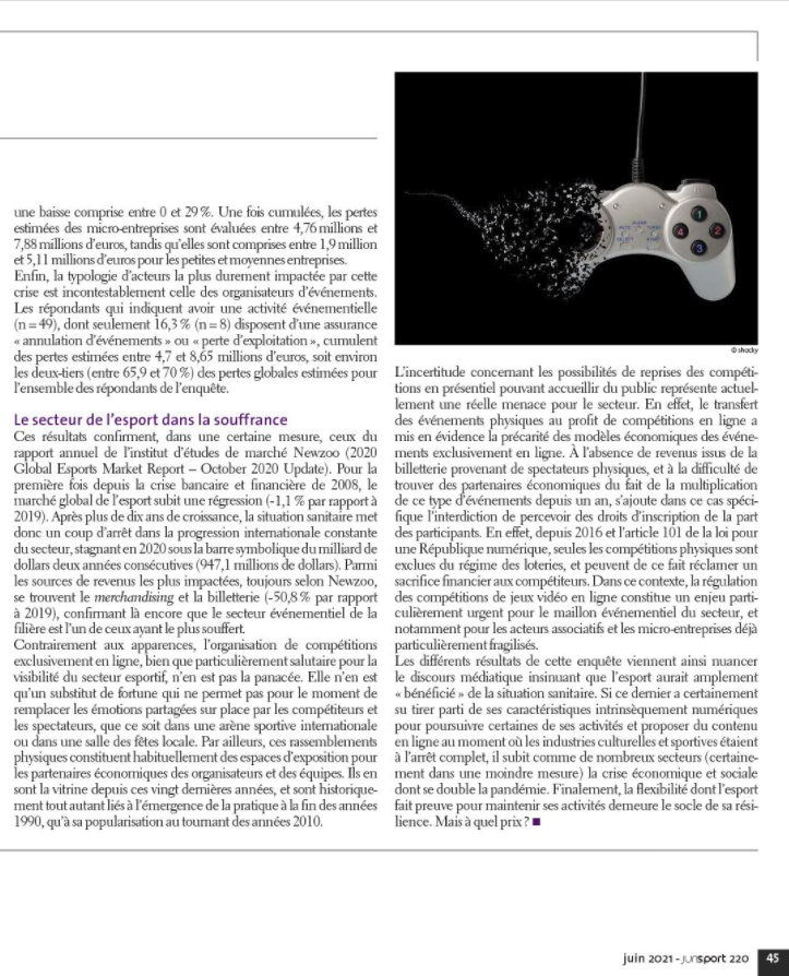 NicoBesombes's tweet photo. Le discours médiatique tend à laisser penser que l'esport serait le "grand gagnant" de la crise. La réalité est plus complexe.
➡️ Publication dans Jurisport de l'étude de @Fra_esports sur l'impact économique de la crise sur le secteur français.
💸 Entre 6.7 et 13.1M€ de pertes ! https://t.co/64llIyrngj
