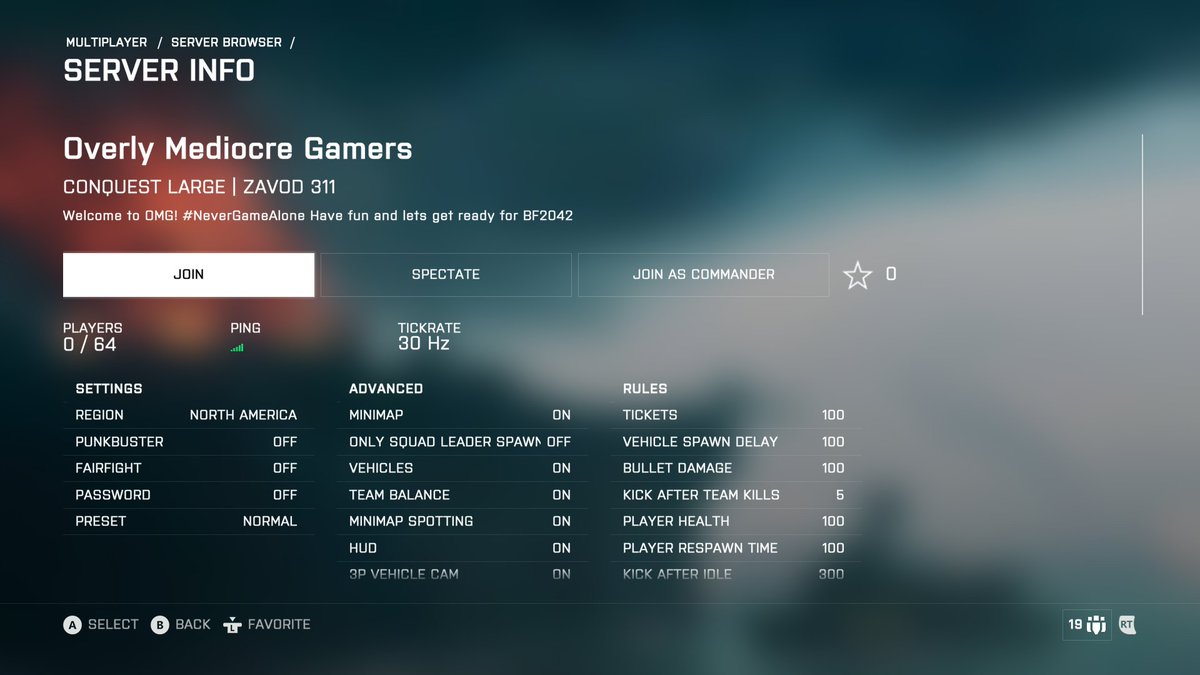 Rickshade3's tweet photo. Rented out a server for @OverlyMediocre for one month in Celebration for #Battlefield2042 on #Xbox. All members and friends are welcome to have fun. @xNighthammerx @YourBigBroSteve @YoBigSam1 @WyldGade @ShannonTheGuy @Standingfast85 #NeverGameAlone https://t.co/tY7MNiqWBN