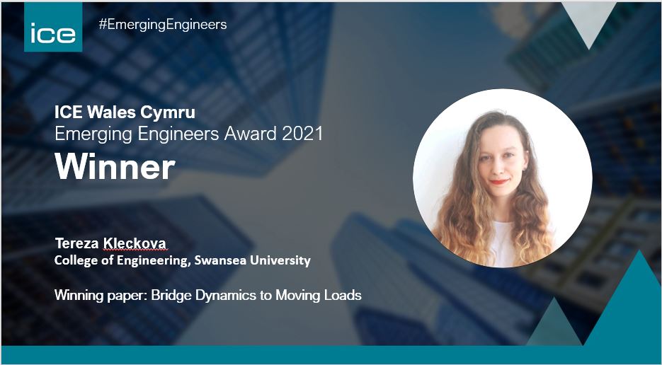 ICEWalesCymru's tweet photo. @ICEWalesCymru is delighted to announce our winner of this year's #EmergingEngineers Award is ....
Tereza Kleckova
Congratulations Teresa!
Our runners up were:
2nd place: Dylan Rhys Williams: Mott MacDonald
3rd place: Jack Willepotte: Cardiff University
Well done to you all! https://t.co/5rhu3Nl941