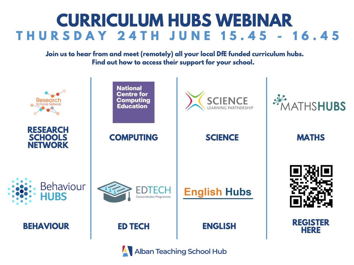 Join our curriculum hubs webinar to find out more about the wealth of CPD available across all subjects, register to attend this one hour event at 3.45pm on Thursday 24th June:
buff.ly/3pXZWCB