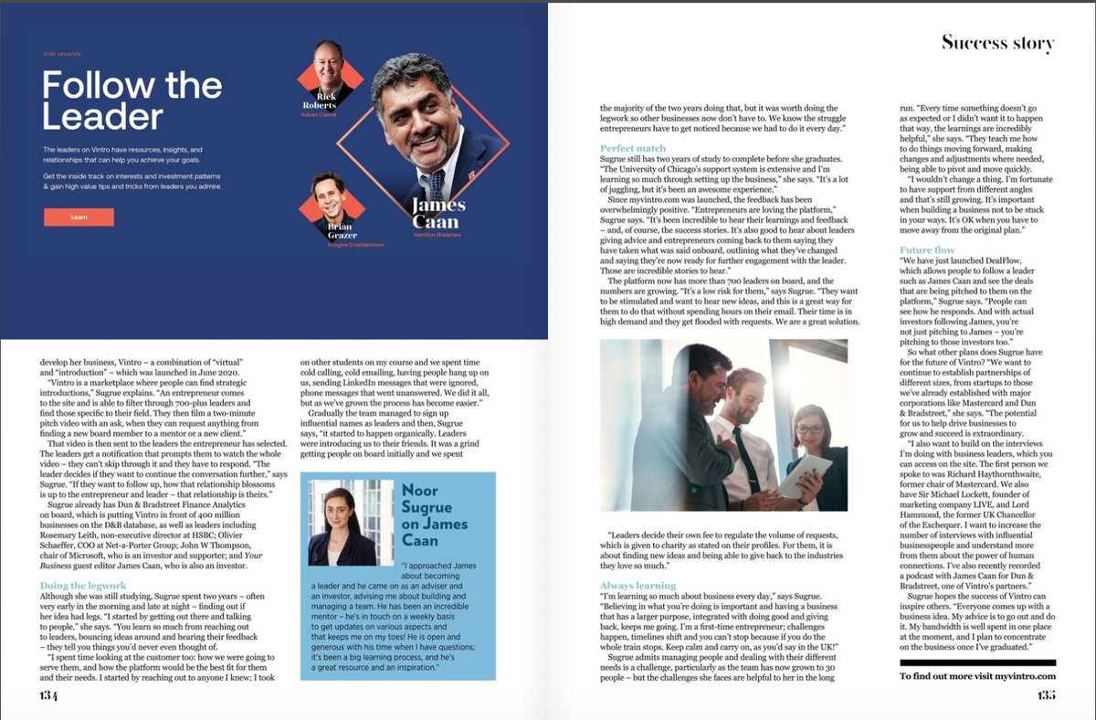 myvintro's tweet image. Check out the latest issue of Your Business, which features an interview with Vintro Founder Noor Sugrue! 

Noor talks about the challenges of being an entrepreneur and how she has balanced business with her studies at the University of Chicago:
europe.nxtbook.com/emp/AtHome/you…