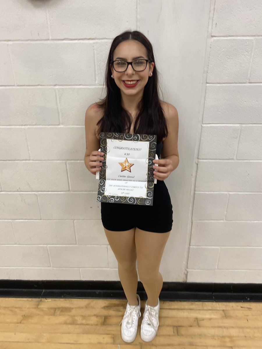 chssparklers's tweet photo. Join us in congratulating Class of 2021’s Captain Meagan and First Lt Caitlin on making the world renowned Apache Belles Dance Team! We are so proud of y’all and can’t wait to watch you perform!🖤💛🤍 #collegedance #apachebelles https://t.co/QYiVxCEgKm