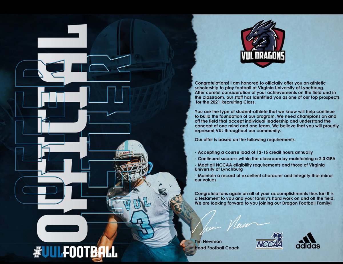 After a great talk with <a href="/TNewamn/">Head Football Coach VUL Tim Newman</a> I am blessed to say I have received an offer from <a href="/FootballVul/">VUL Football</a> 🙏🏽💯#agtg <a href="/RRHS_Athletics/">ROCKletics</a>