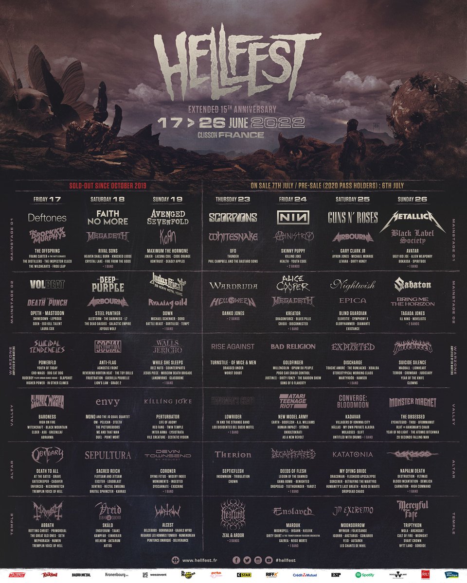 deeds_flesh's tweet photo. Hellfest 2022! What a line-up! https://t.co/wbWwaFfPqM