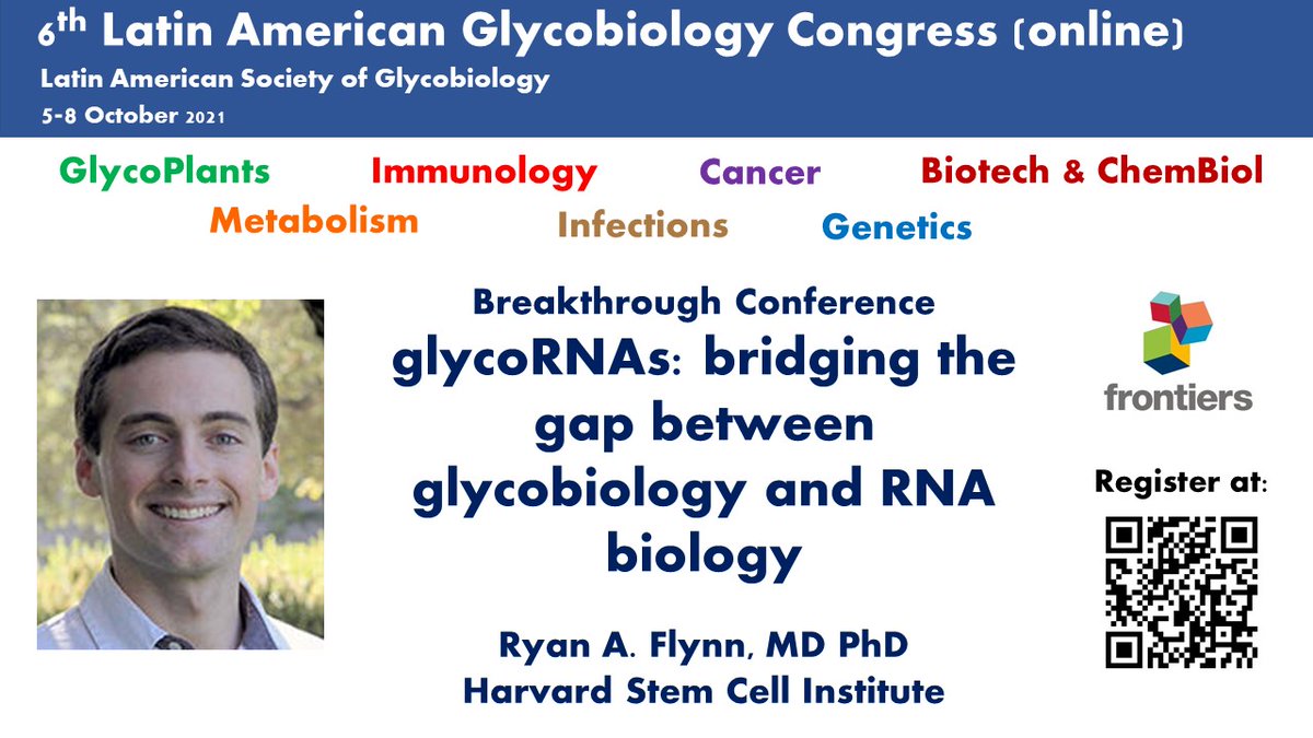 glycoRNA? Whaaaat!?👏🤪 Join us in our Breakthrough Conference with Ryan Flynn @raflynn5 at the 6th Latin American Glycobiology Congress 5-8 Oct 21. Free event.
Register: cidc.uaem.mx/6th-glyco-2/
Program: cidc.uaem.mx/wp-content/upl…
#glycotime #microbiology #RNA