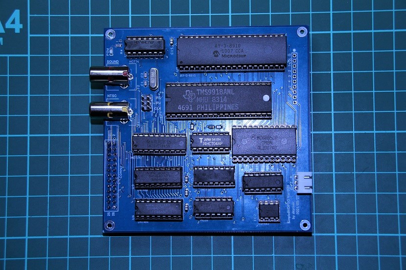 wcinp's tweet photo. 13個のDIP ICを使ったオリジナル8bit CPUを検討中
MSXで使われているVDP(TMS9918)とPSG(AY-3-8910)を実装したサブ基板が届いたので部品実装した
RCAジャック用の穴を若干削った以外は問題無し
動作確認はこれからです
https://t.co/RNzRT7I3ax
#Simple8Z #オリジナルCPU #TMS9918 #AY38910 https://t.co/MjbTpYKv1S